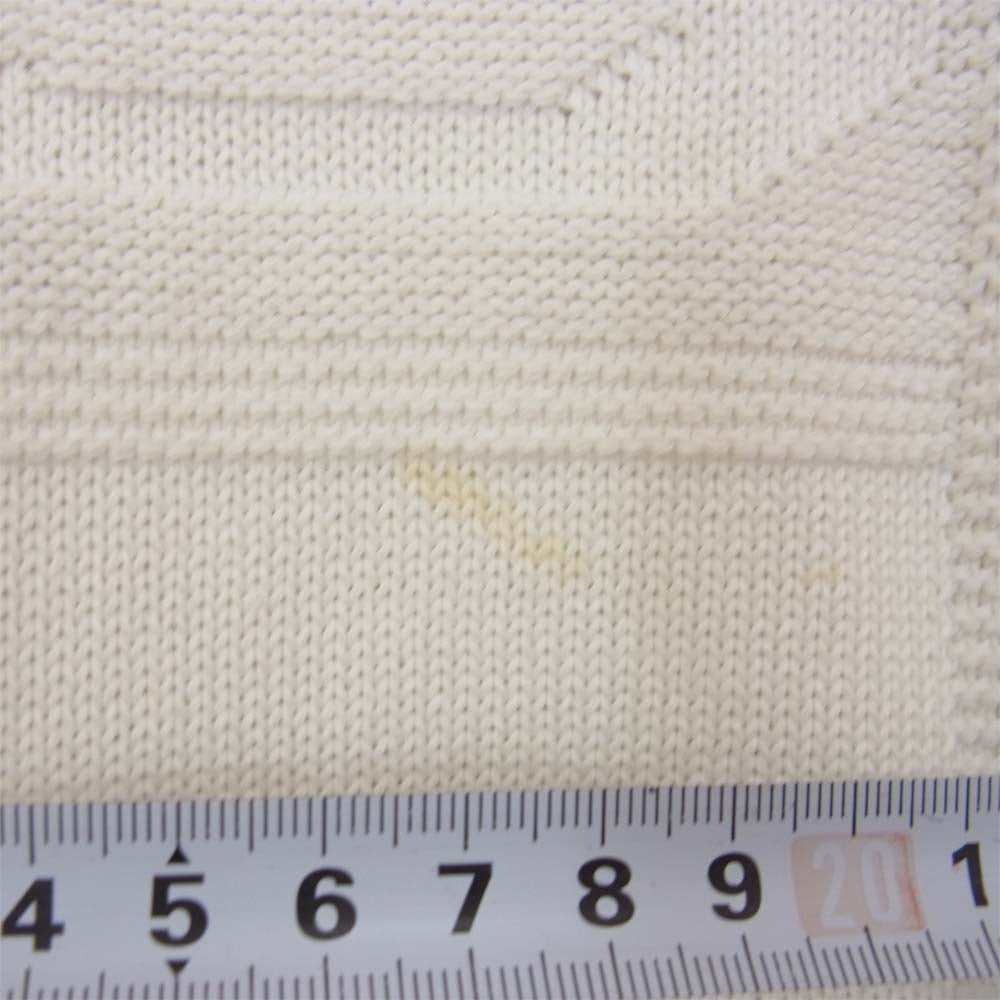 Aquascutum アクアスキュータム ロゴ ジャカード クルーネック ニット ホワイト系 9【中古】