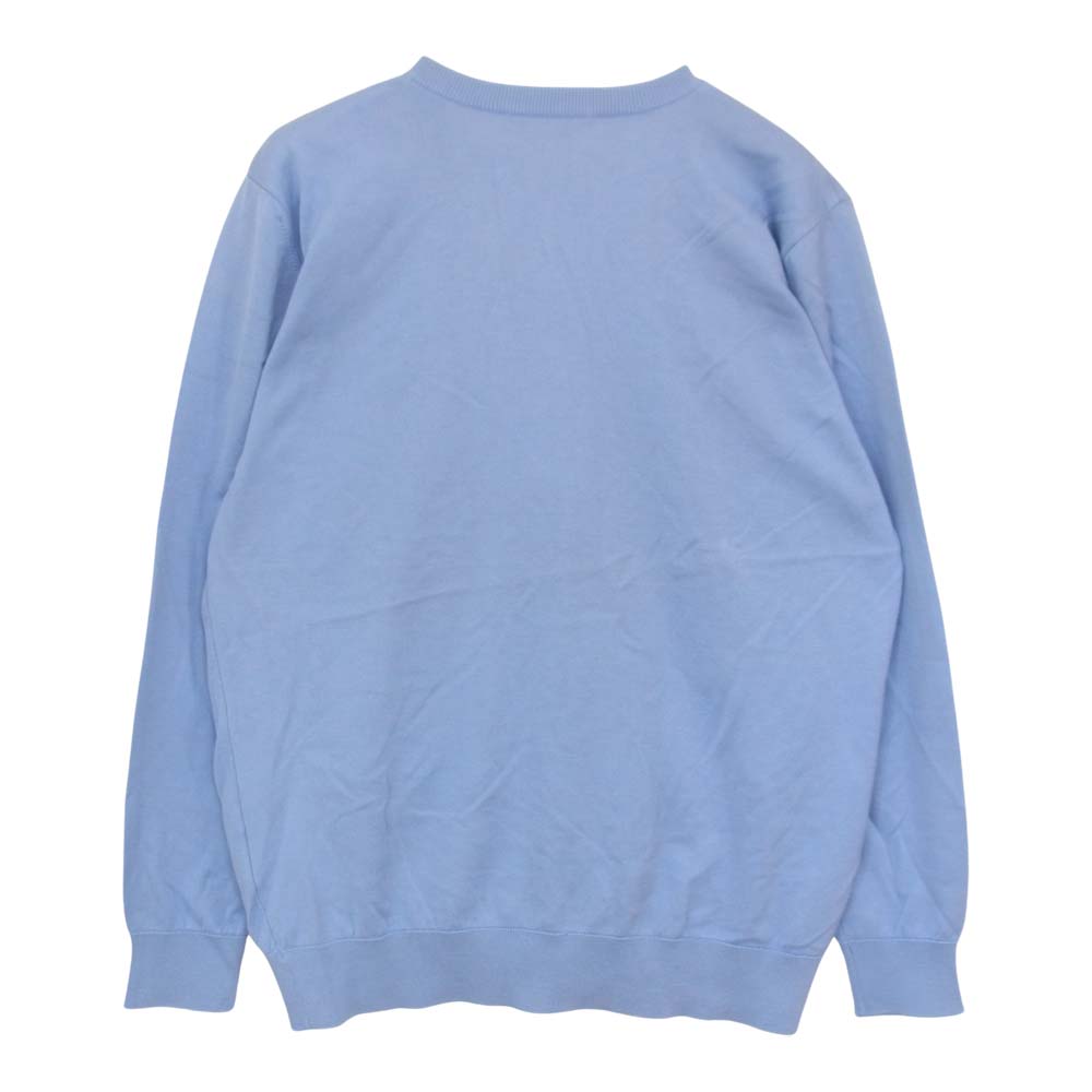 Aquascutum アクアスキュータム クルーネック ニット カーディガン ライトブルー系 9【中古】