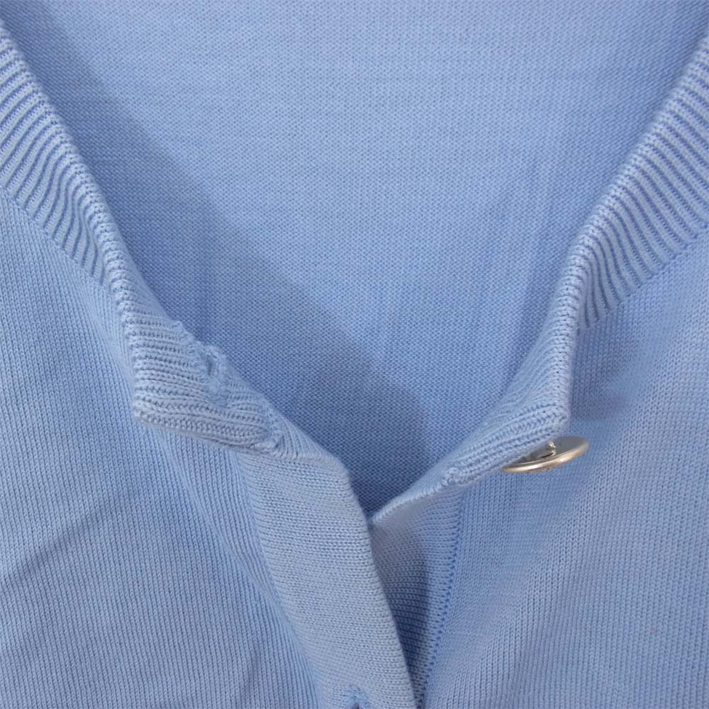 Aquascutum アクアスキュータム クルーネック ニット カーディガン ライトブルー系 9【中古】