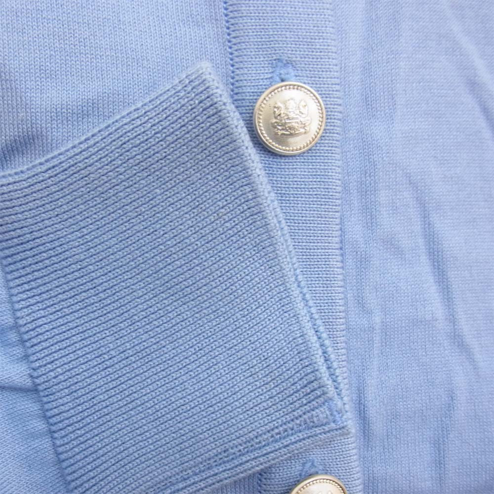 Aquascutum アクアスキュータム クルーネック ニット カーディガン ライトブルー系 9【中古】