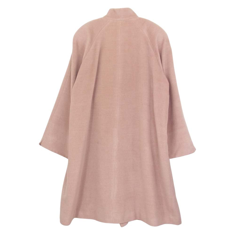 Aquascutum アクアスキュータム シルク混 裏地キュプラ ウール ダブルブレスト コート ピンク系 9【中古】