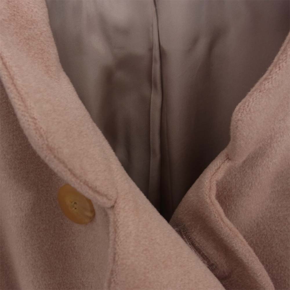 Aquascutum アクアスキュータム シルク混 裏地キュプラ ウール ダブルブレスト コート ピンク系 9【中古】