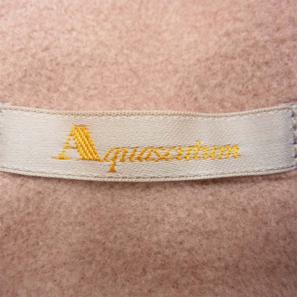 Aquascutum アクアスキュータム シルク混 裏地キュプラ ウール ダブルブレスト コート ピンク系 9【中古】