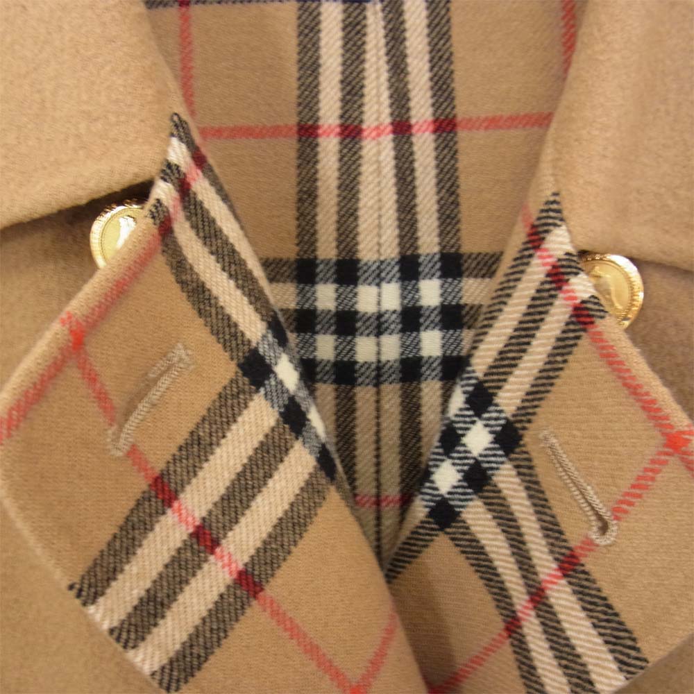 BURBERRY バーバリー FNA38-009-50 カシミヤ混 金釦 裏地チェック ウール コート ベージュ系 9【中古】
