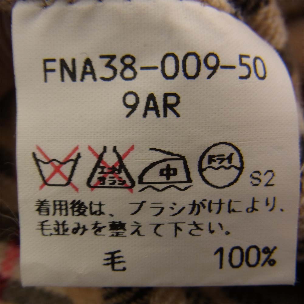BURBERRY バーバリー FNA38-009-50 カシミヤ混 金釦 裏地チェック ウール コート ベージュ系 9【中古】