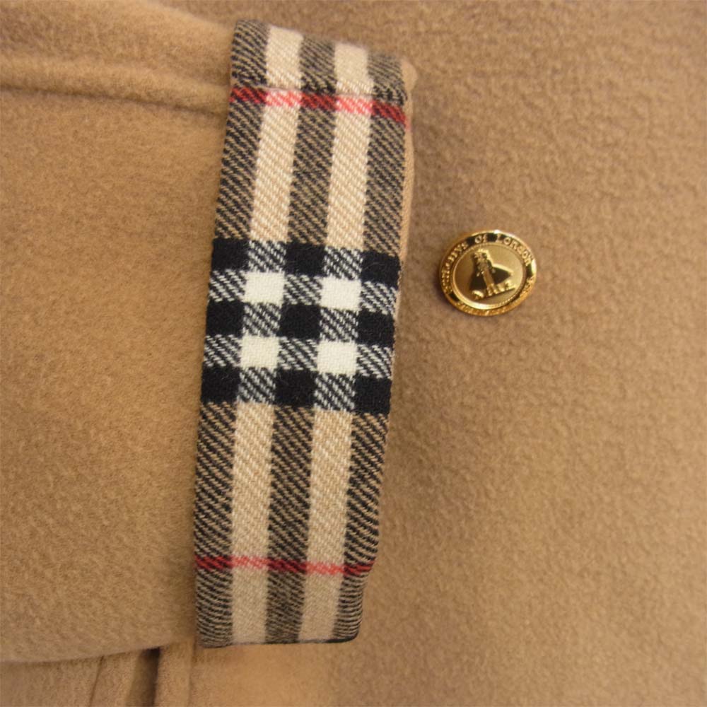 BURBERRY バーバリー FNA38-009-50 カシミヤ混 金釦 裏地チェック ウール コート ベージュ系 9【中古】
