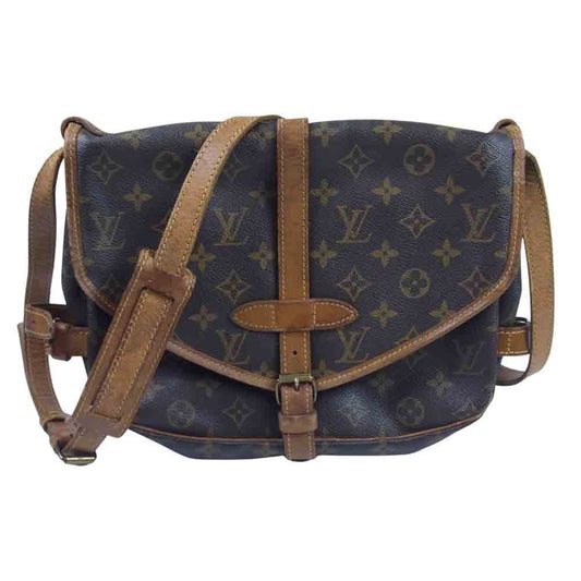 LOUIS VUITTON ルイ・ヴィトン モノグラム ソミュール30 ショルダー バッグ ダークブラウン系【中古】