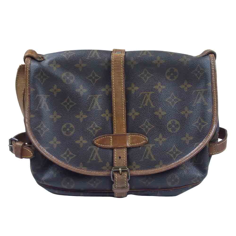 LOUIS VUITTON ルイ・ヴィトン モノグラム ソミュール30 ショルダー バッグ ダークブラウン系【中古】