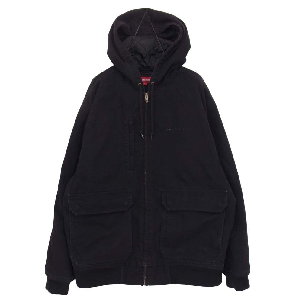 Supreme シュプリーム 20SS canvas hooded work jacket キャンバス フーデッド ワーク ジャケット ブラック系  L【中古】