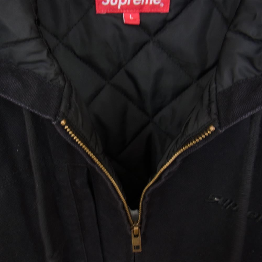 Supreme シュプリーム 20SS canvas hooded work jacket キャンバス フーデッド ワーク ジャケット ブラック系 L【中古】