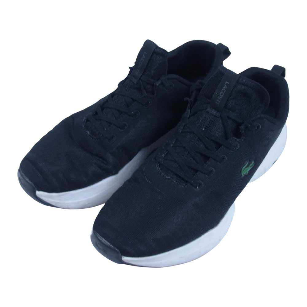LACOSTE ラコステ Court-Drive Fly Textile Trainers ロゴ ローカット スニーカー ブラック系 US10.5【中古】