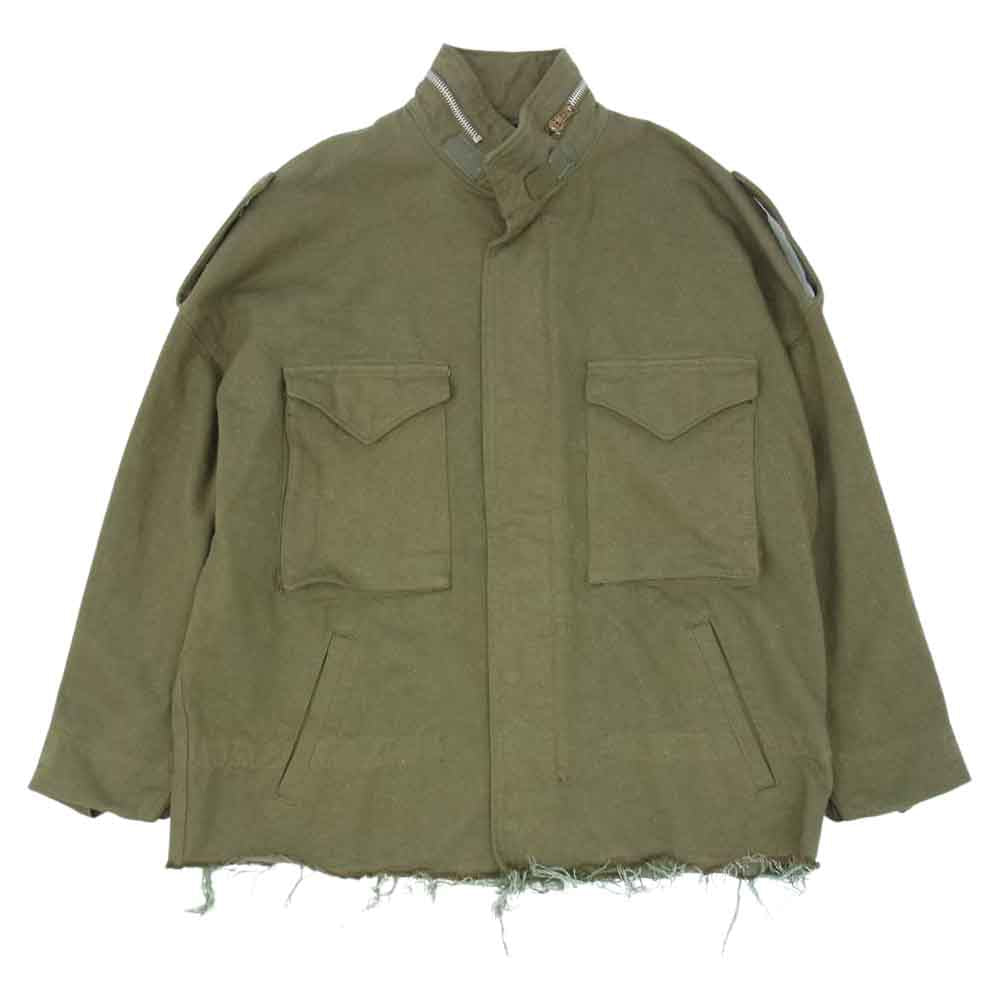 ダブレット 22SS 22ss15bl134 SILK TWILL MILITARY BLOUSON シルク ツイル ミリタリー ブルゾン ジャケット カーキ系 M【極上美品】【中古】