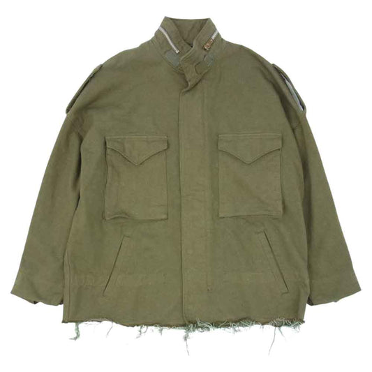 ダブレット 22SS 22ss15bl134 SILK TWILL MILITARY BLOUSON シルク ツイル ミリタリー ブルゾン ジャケット カーキ系 M【極上美品】【中古】
