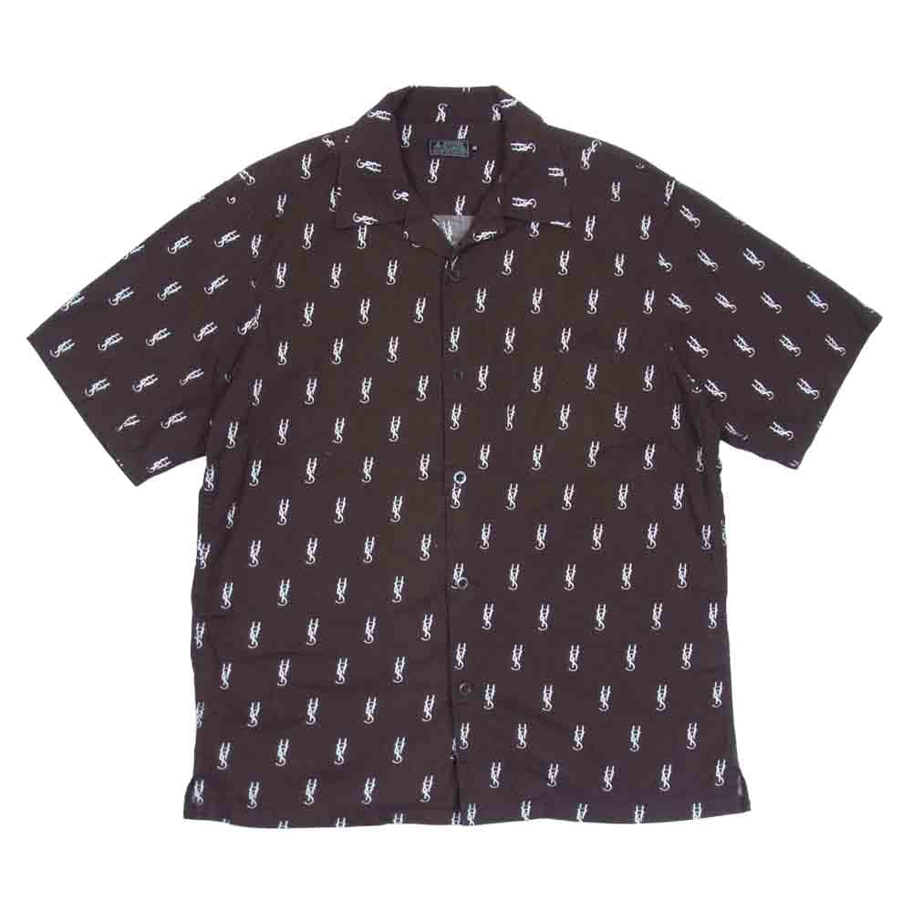 HYSTERIC GLAMOUR ヒステリックグラマー 20SS 02201AH09 HYS MONOGRAM柄 オープンカラー 半袖 シャツ ダークブラウン系 M【中古】