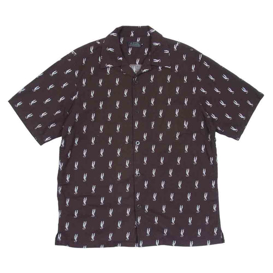HYSTERIC GLAMOUR ヒステリックグラマー 20SS 02201AH09 HYS MONOGRAM柄 オープンカラー 半袖 シャツ ダークブラウン系 M【中古】