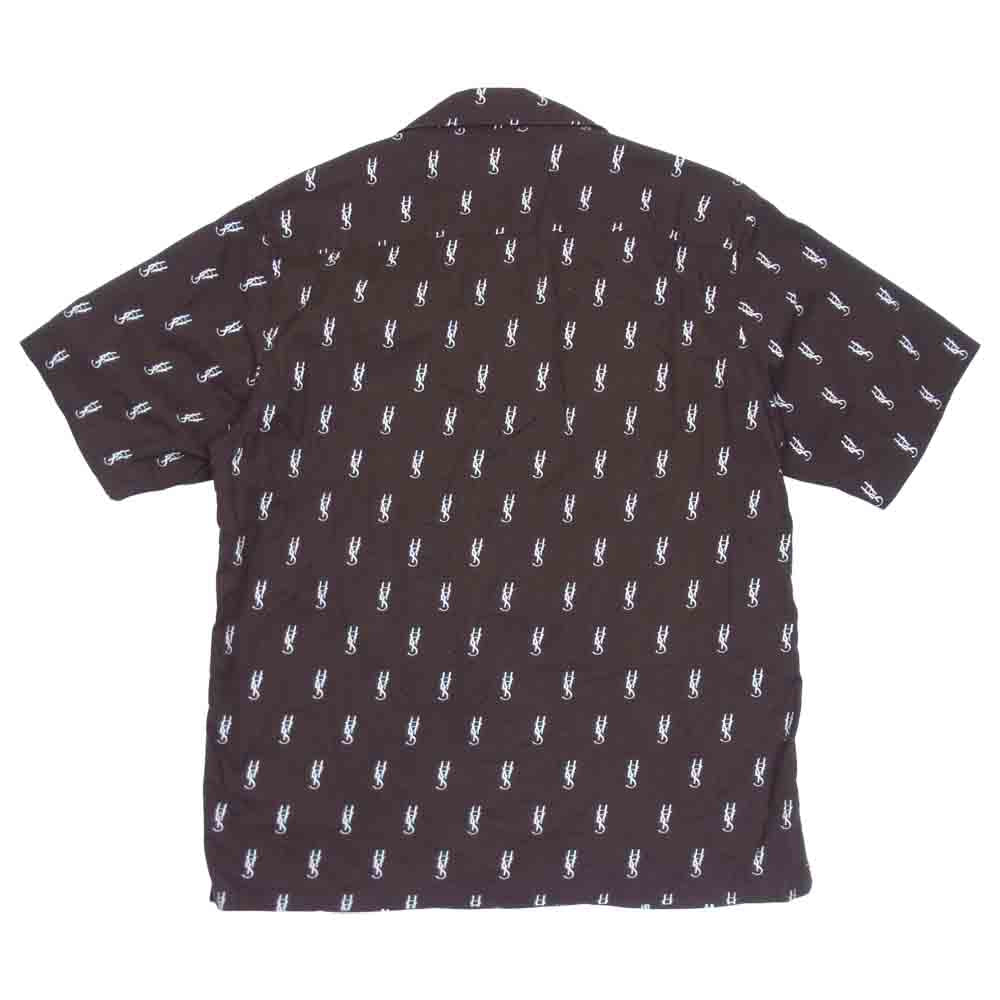 HYSTERIC GLAMOUR ヒステリックグラマー 20SS 02201AH09 HYS MONOGRAM柄 オープンカラー 半袖 シャツ ダークブラウン系 M【中古】