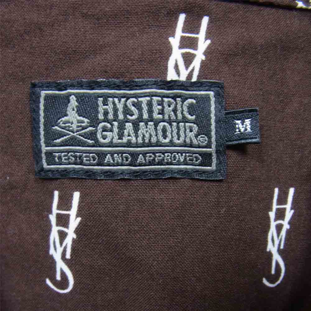 HYSTERIC GLAMOUR ヒステリックグラマー 20SS 02201AH09 HYS MONOGRAM柄 オープンカラー 半袖 シャツ ダークブラウン系 M【中古】