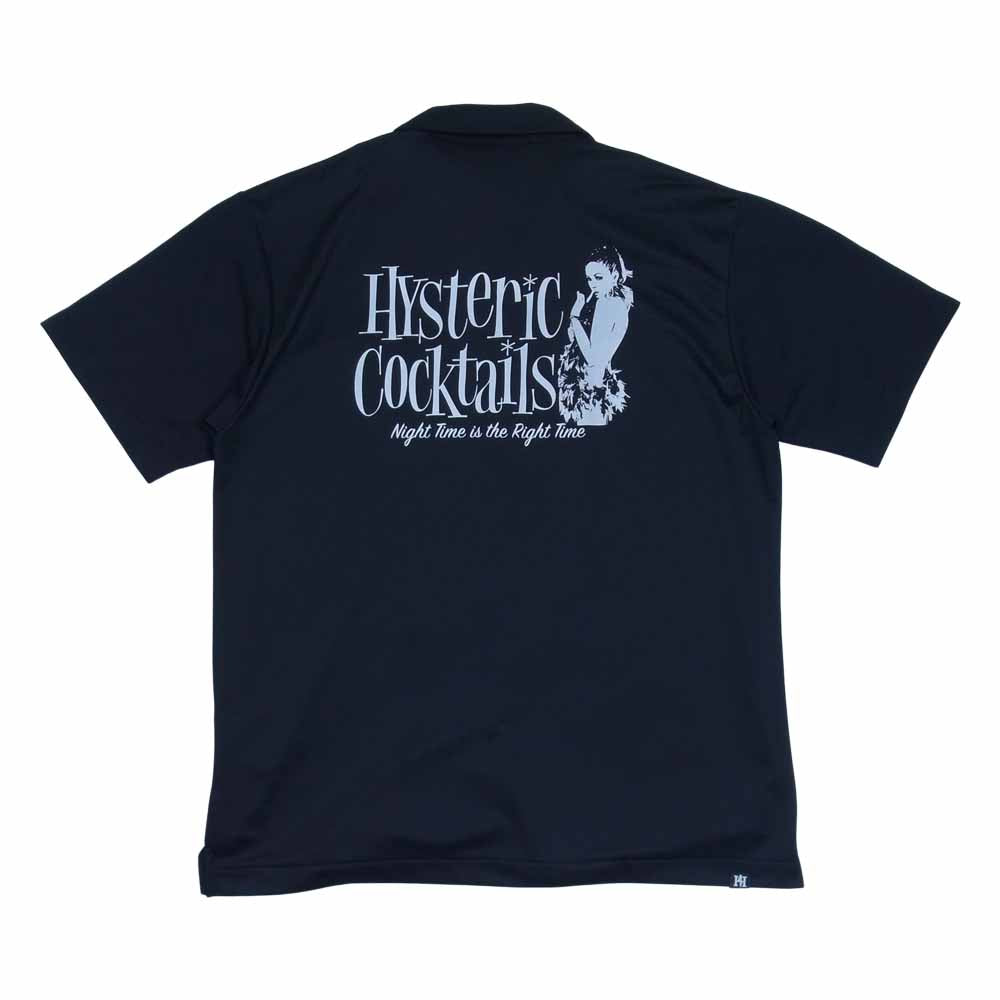 HYSTERIC GLAMOUR ヒステリックグラマー 02182CH03 COCKTAIL TIME オープンカラー 半袖 プリント シャツ ブラック系 M【美品】【中古】
