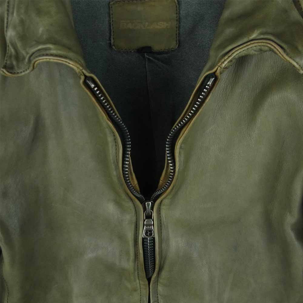 ISAMUKATAYAMA BACKLASH イサムカタヤマバックラッシュ L-1604-05 カウレザー シングル ライダース ジャケット カーキ系 S 1【中古】