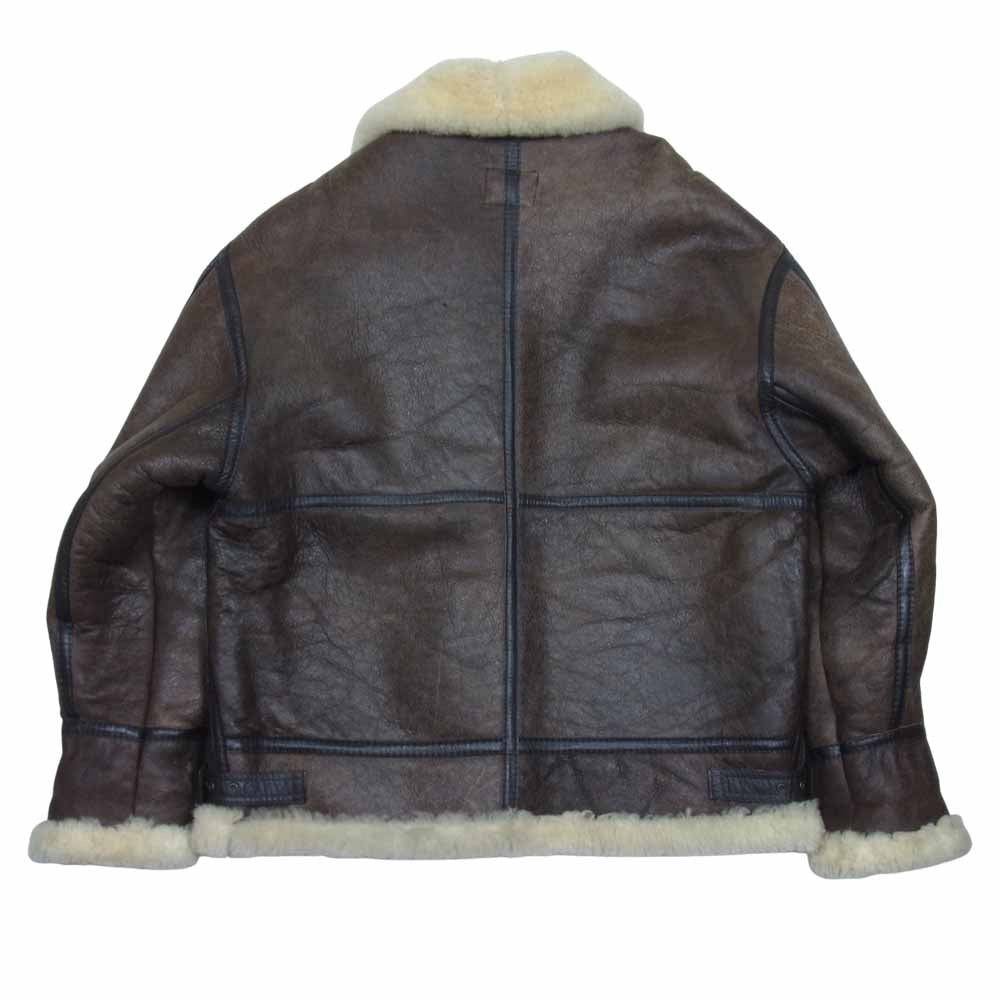 AVIREX アヴィレックス B-3 ボア レザー ムートン ジャケット ダークブラウン系 40【中古】