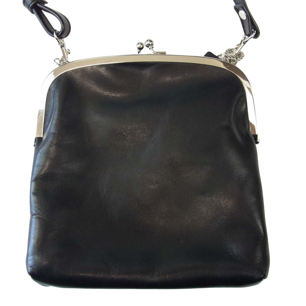 タイドウェイ 2WAY がま口 レザー ミニショルダーバッグ ブラック系【中古】