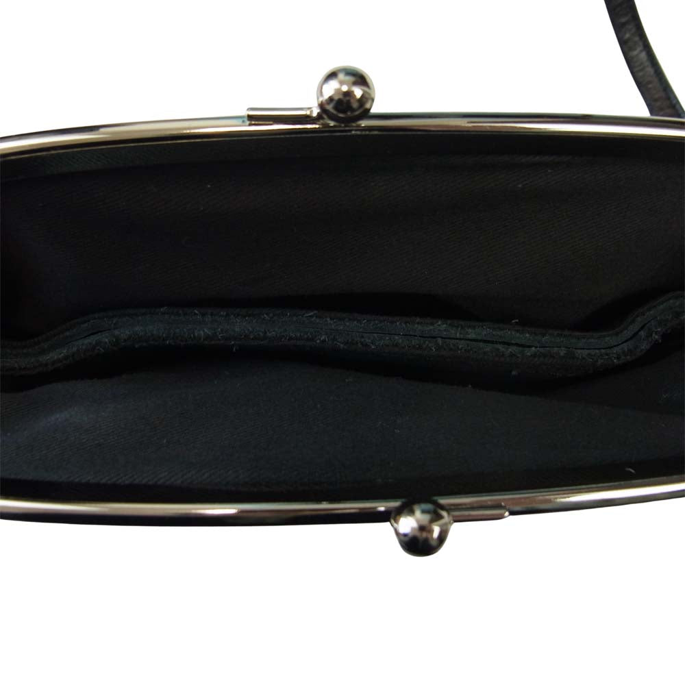 タイドウェイ 2WAY がま口 レザー ミニショルダーバッグ ブラック系【中古】