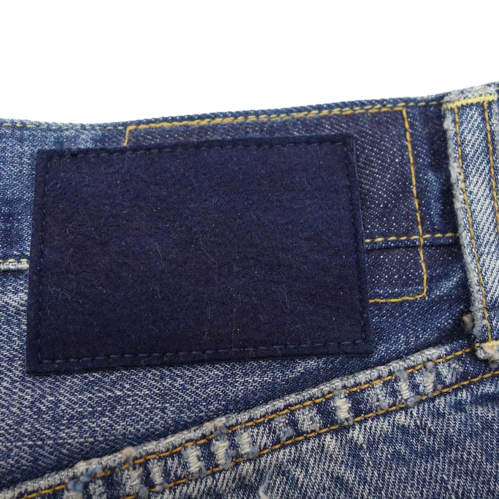 VISVIM ビズビム 22SS 122105005017 JOURNEYMAN PANTS TACKED DMGD27 ジャーニーマン ダメージ加工 デニム パンツ インディゴブルー系 ３【新古品】【未使用】【中古】