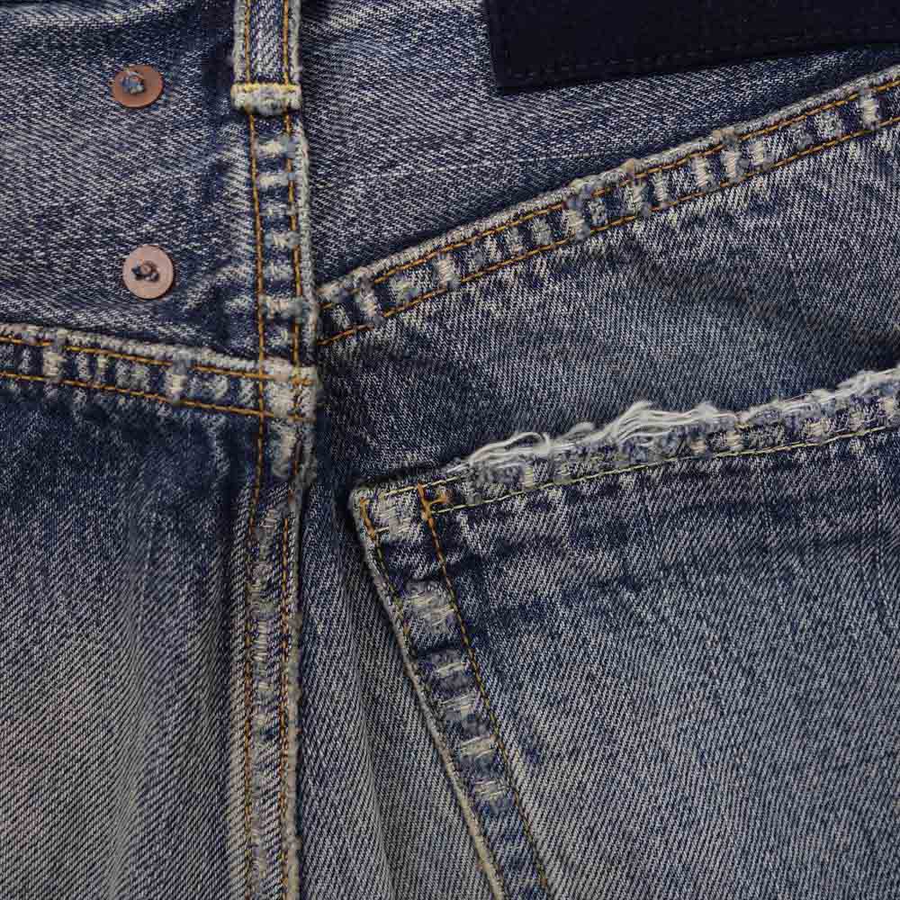 VISVIM ビズビム 22SS 122105005017 JOURNEYMAN PANTS TACKED DMGD27 ジャーニーマン ダメージ加工 デニム パンツ インディゴブルー系 ３【新古品】【未使用】【中古】
