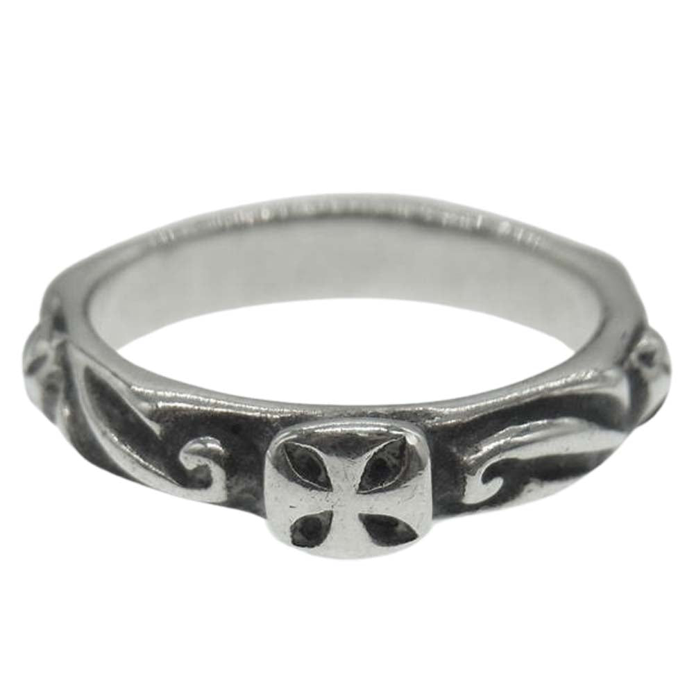 BILL WALL LEATHER ビルウォールレザー THIN Cross Ring スクロール クロス リング シルバー系 7号【中古】