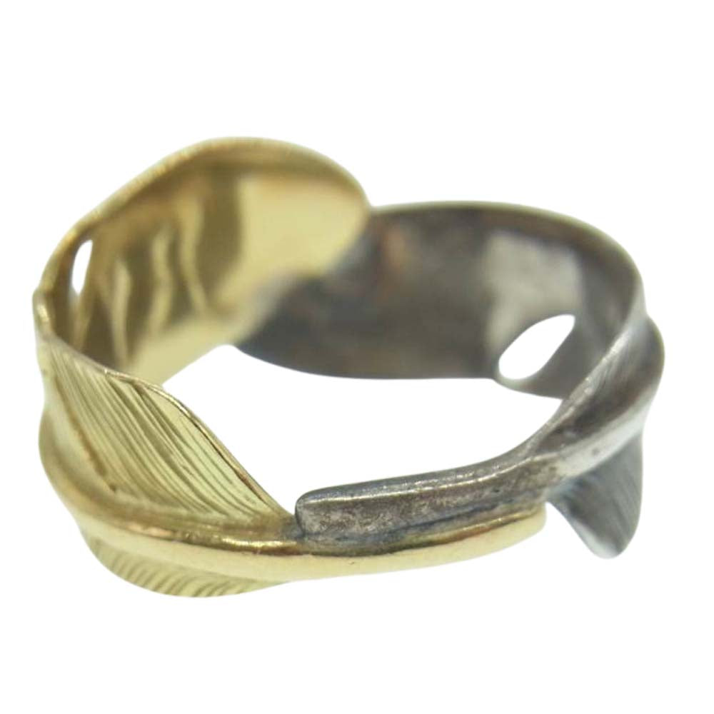 WINGROCK ウィングロック 18K コンビ ダブルフェザー リング シルバー系 ゴールド系 12号【中古】