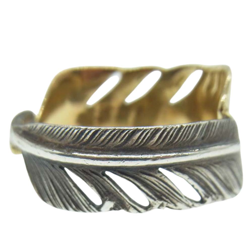 WINGROCK ウィングロック 18K コンビ ダブルフェザー リング シルバー系 ゴールド系 12号【中古】