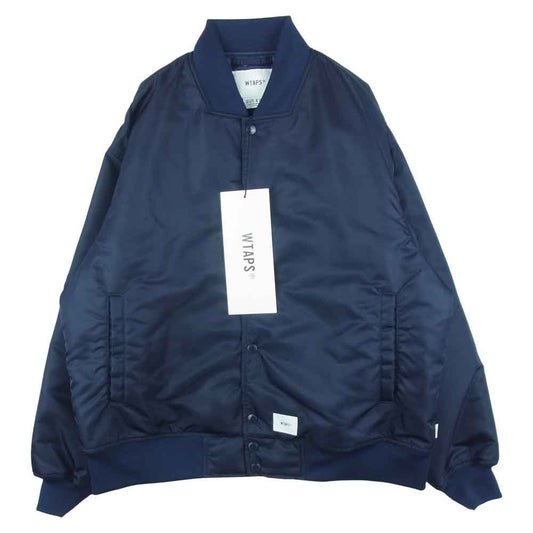 WTAPS ダブルタップス 21AW 212TQDT-JKM01 TEAM JACKET NYLON TWILL ナイロンツイル クロスボーン刺繍 チーム ジャケット ネイビー系 02【新古品】【未使用】【中古】