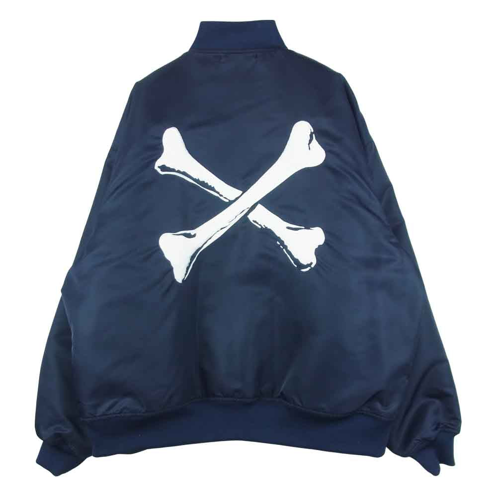 WTAPS ダブルタップス 21AW 212TQDT-JKM01 TEAM JACKET NYLON TWILL ナイロンツイル クロスボーン刺繍 チーム ジャケット ネイビー系 02【新古品】【未使用】【中古】