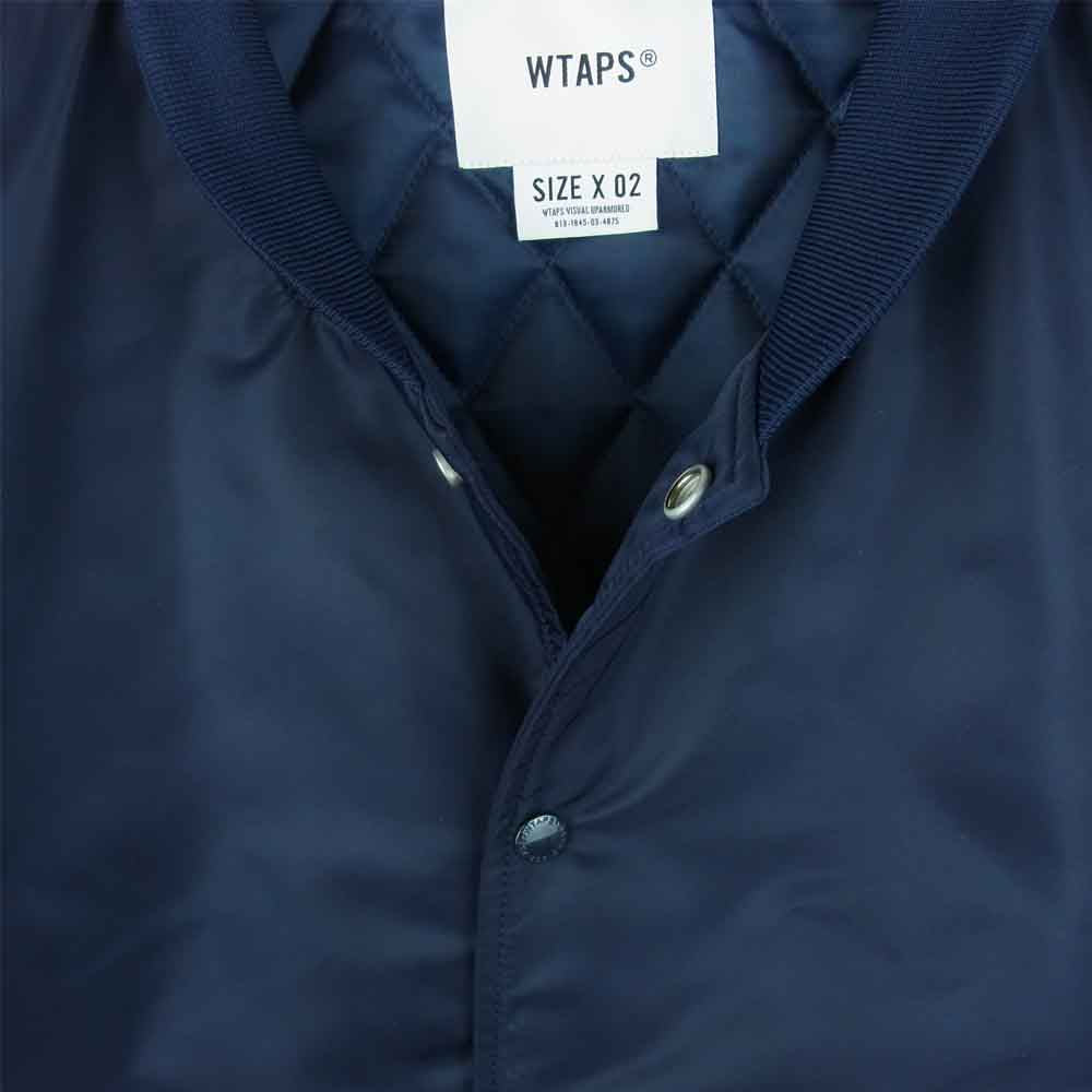 WTAPS ダブルタップス 21AW 212TQDT-JKM01 TEAM JACKET NYLON TWILL ナイロンツイル クロスボーン刺繍 チーム ジャケット ネイビー系 02【新古品】【未使用】【中古】