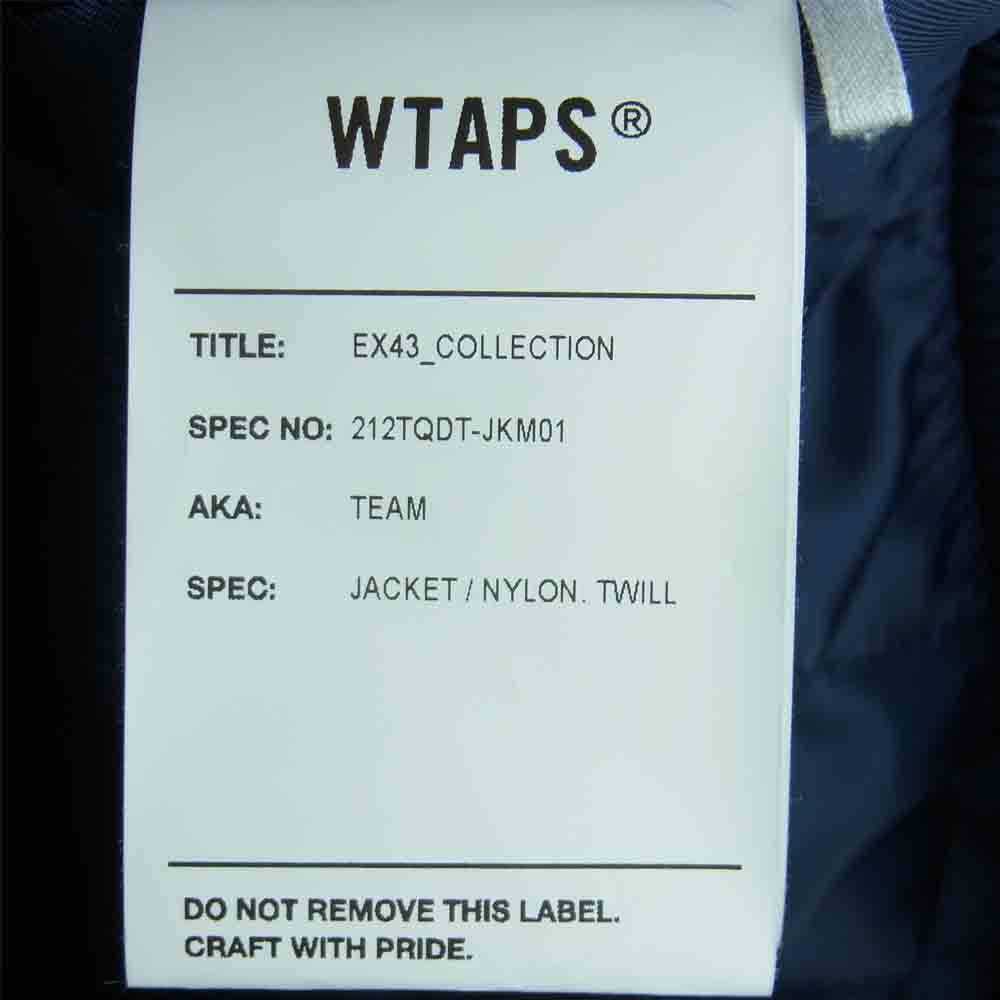 WTAPS ダブルタップス 21AW 212TQDT-JKM01 TEAM JACKET NYLON TWILL ナイロンツイル クロスボーン刺繍 チーム ジャケット ネイビー系 02【新古品】【未使用】【中古】