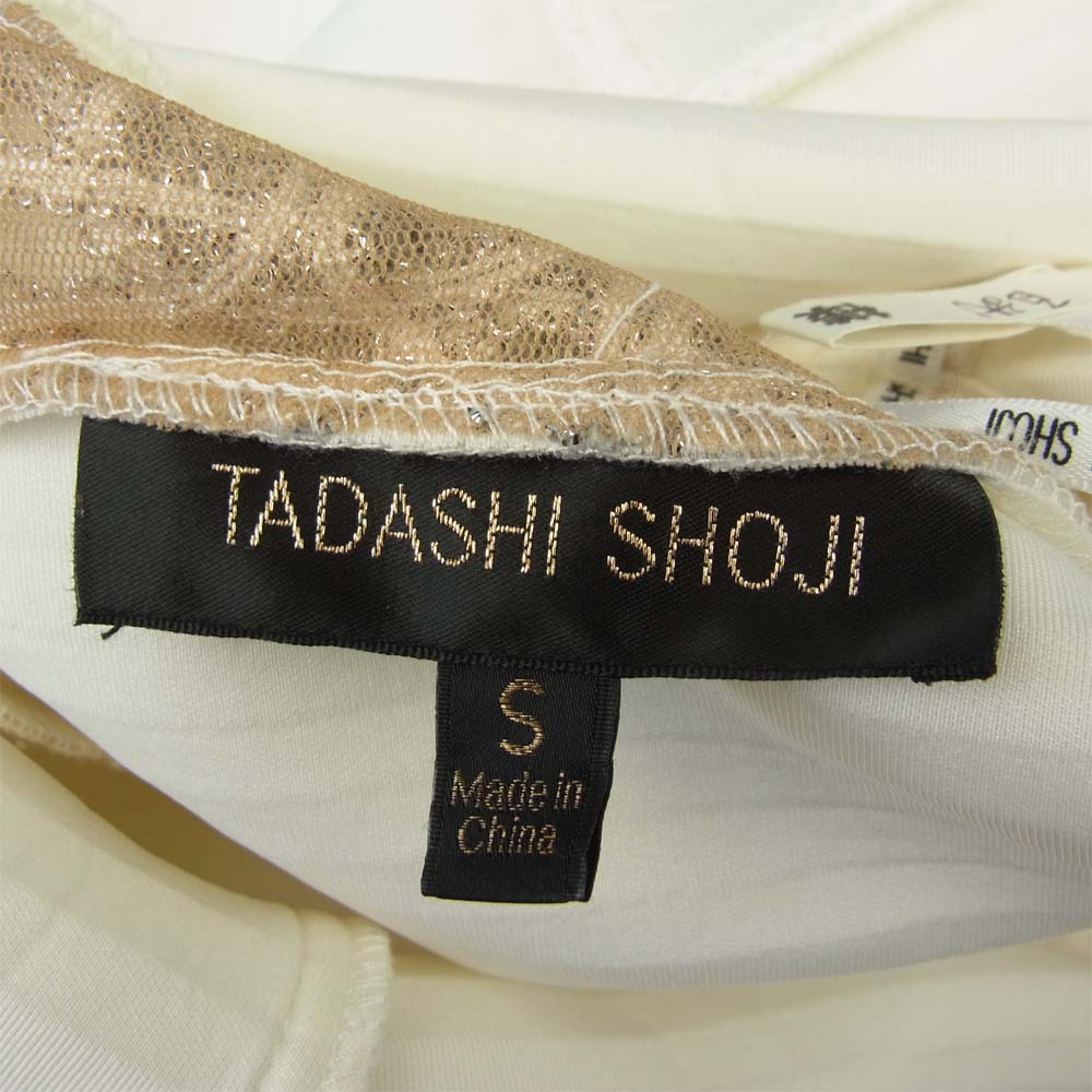 タダシ ショウジ APV15104M ストレッチ ノースリーブ ドレス ワンピース ホワイト系 S【中古】