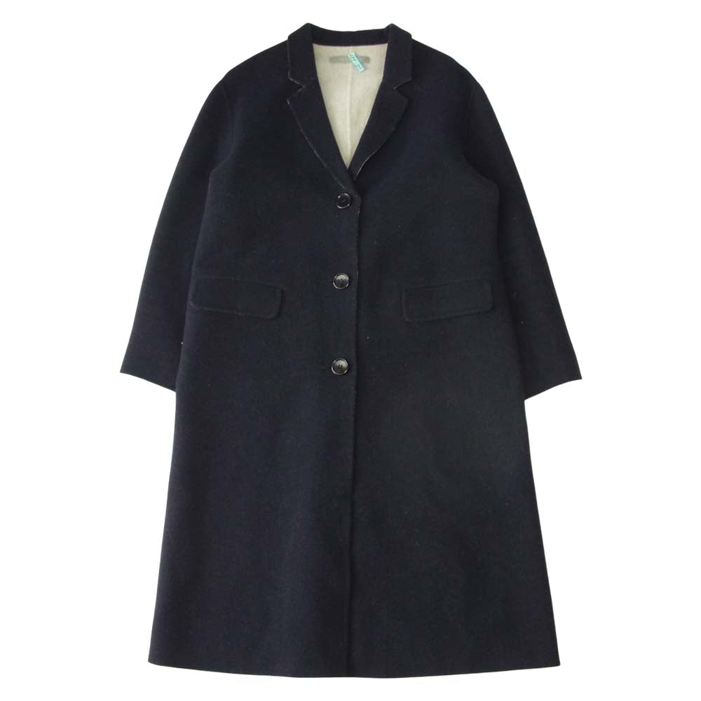 theory セオリー LUXE ウール チェスター コート ネイビー系 38【中古】