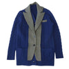 Sacai サカイ 14-02115 テーラードカラー ドッキング ケーブルニット カーディガン ブルー系 グレー系 1【中古】