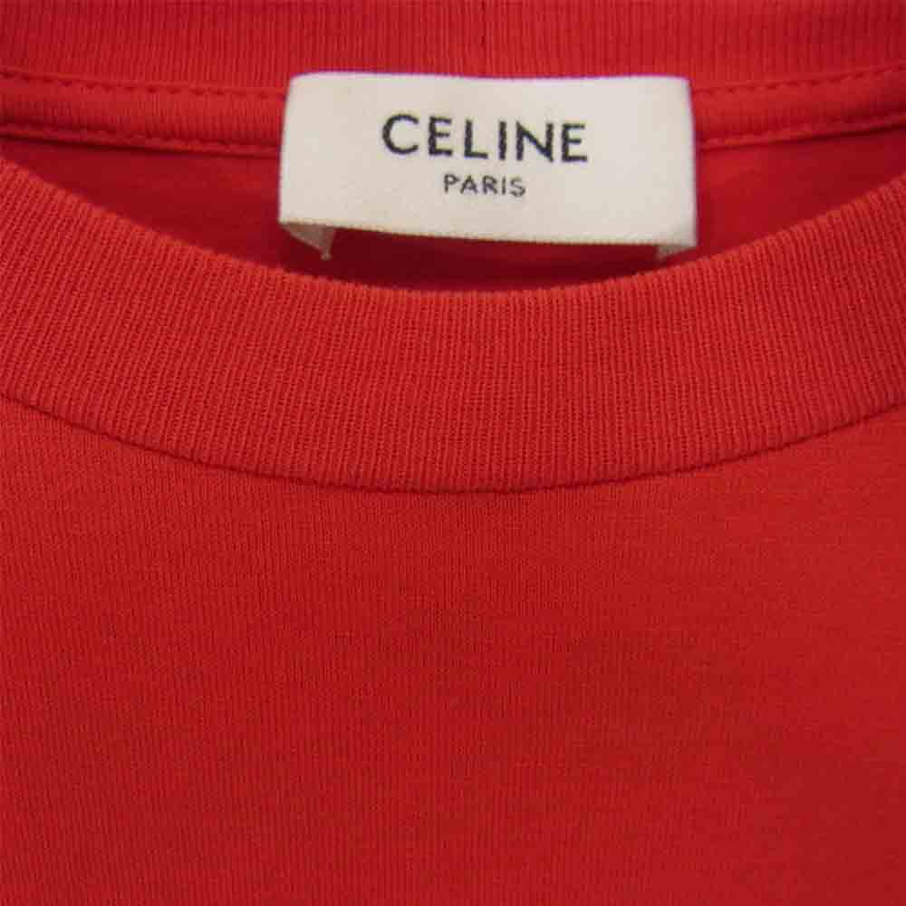 CELINE セリーヌ 国内正規品 21SS クラシック ロゴ 半袖 Tシャツ レッド系 S【中古】