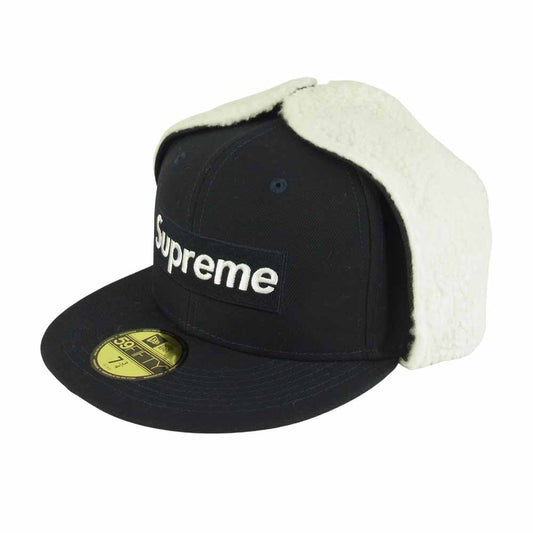 Supreme シュプリーム 21AW Earflap Box Logo New Era Capイアーフラップ ボックス ロゴ ニュー エラ キャップ ネイビー系 61.5㎝【新古品】【未使用】【中古】
