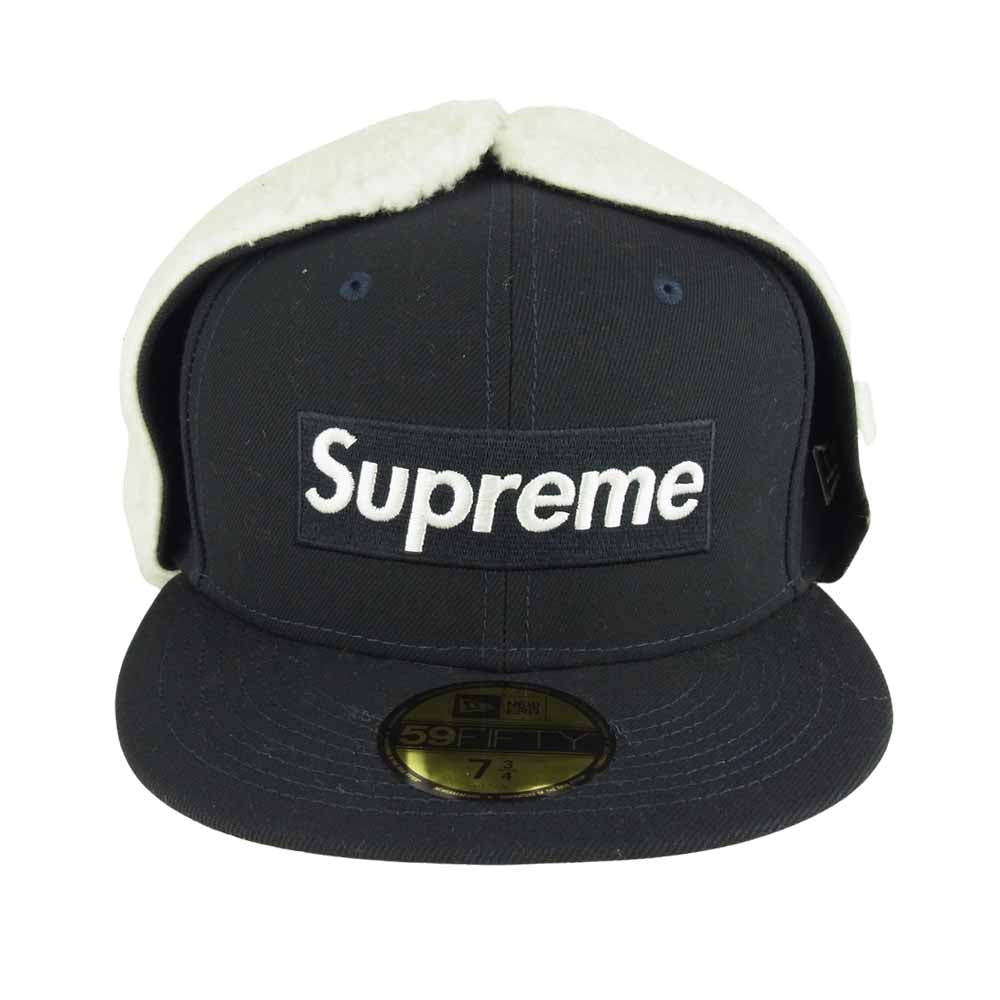 Supreme シュプリーム 21AW Earflap Box Logo New Era Capイアーフラップ ボックス ロゴ ニュー エラ キャップ ネイビー系 61.5㎝【新古品】【未使用】【中古】