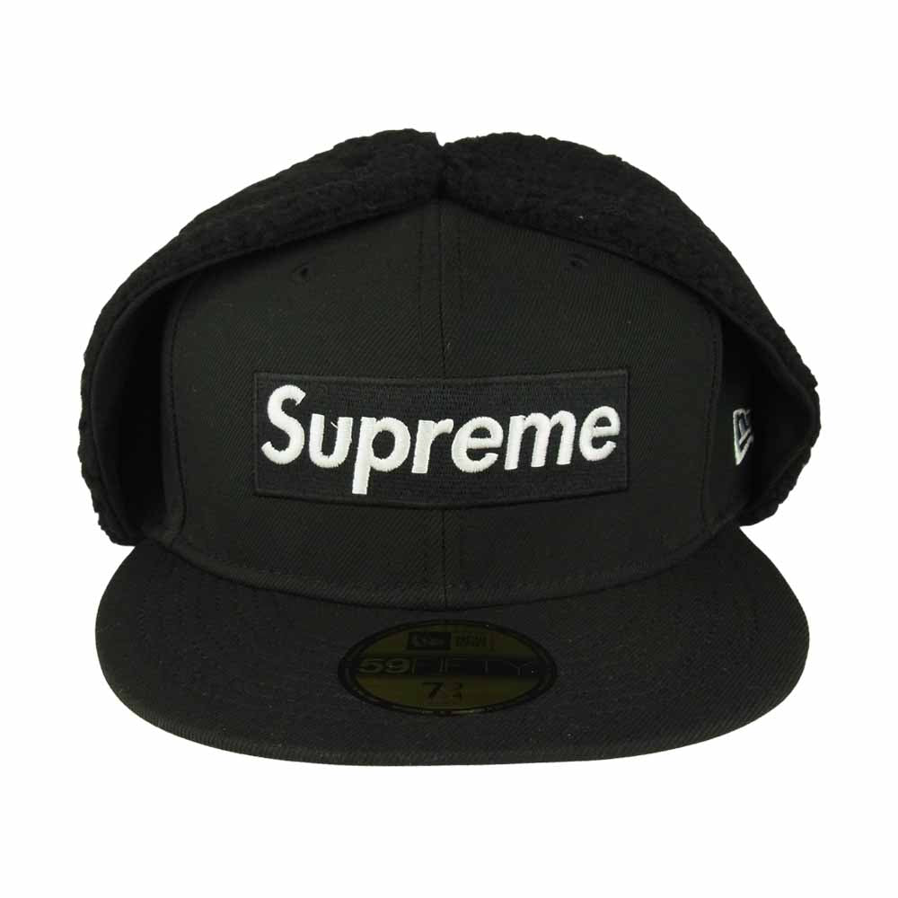 Supreme シュプリーム 21AW Earflap Box Logo New Era Capイアーフラップ ボックス ロゴ ニュー エラ キャップ ブラック系 61.5㎝【新古品】【未使用】【中古】