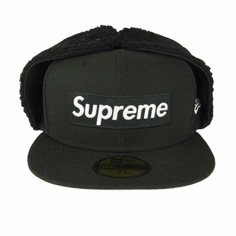 Supreme シュプリーム 21AW Earflap Box Logo New Era Capイアーフラップ ボックス ロゴ ニュー エラ キャップ  ブラック系 61.5㎝【新古品】【未使用】【中古】