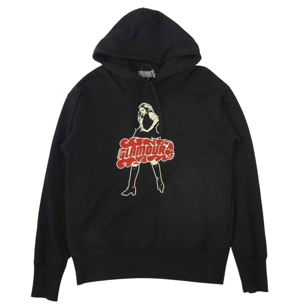 HYSTERIC GLAMOUR ヒステリックグラマー 02213CF10 VIXEN GIRL オーバーサイズ 裏毛 パーカー ブラック系 M【美品】【中古】