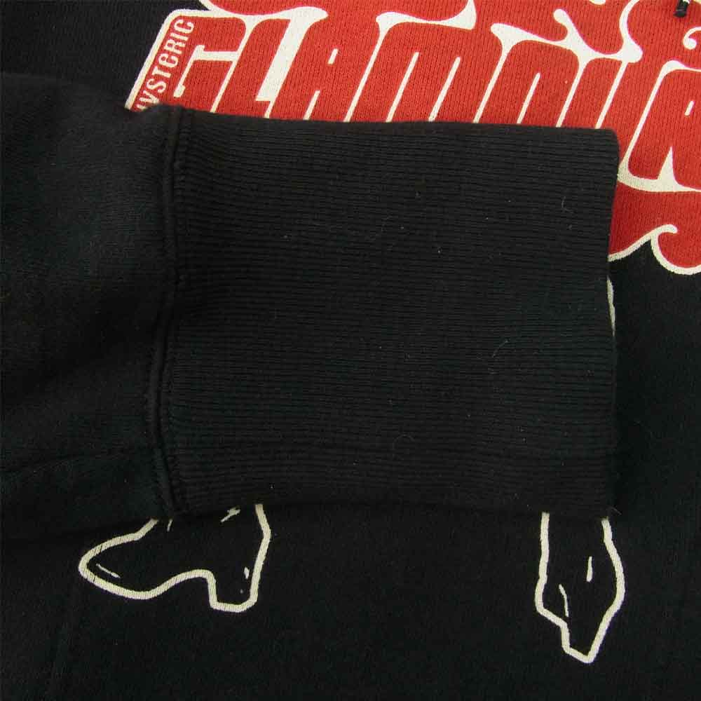 HYSTERIC GLAMOUR ヒステリックグラマー 02213CF10 VIXEN GIRL オーバーサイズ 裏毛 パーカー ブラック系 M【美品】【中古】