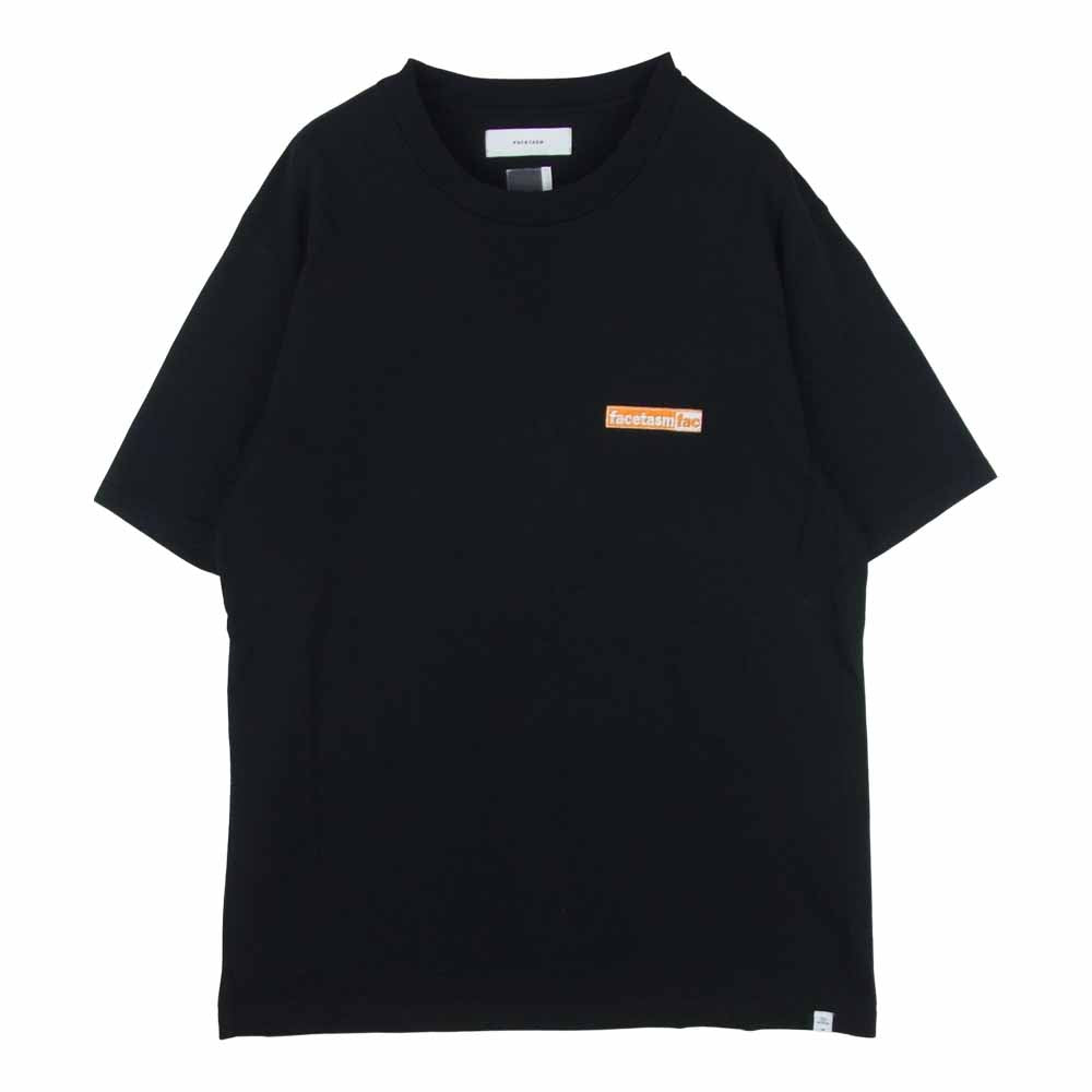 ファセッタズム RW-TEE-U02 ロゴ刺繍 半袖 Tシャツ コットン 日本製 ブラック系 5【美品】【中古】