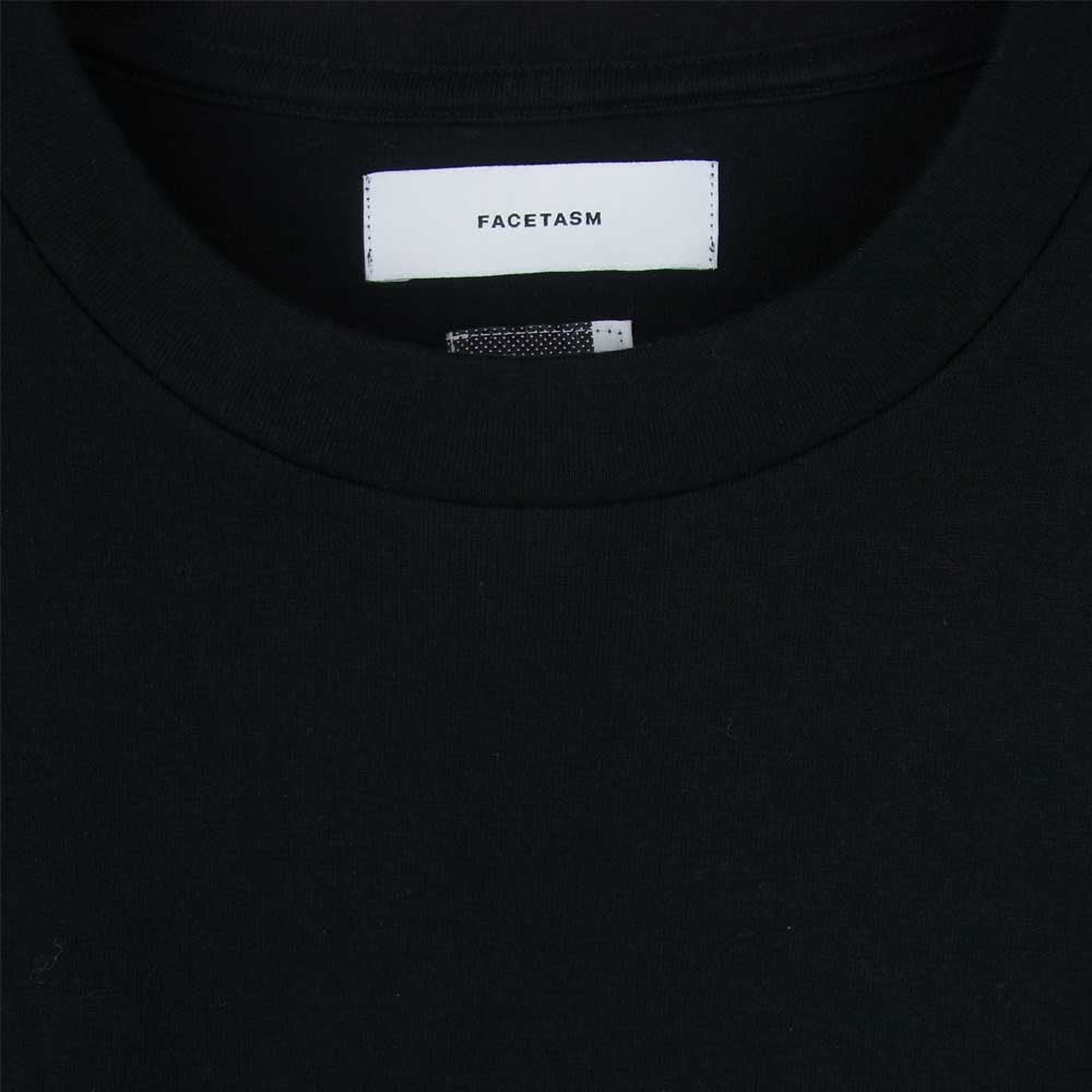 ファセッタズム RW-TEE-U02 ロゴ刺繍 半袖 Tシャツ コットン 日本製 ブラック系 5【美品】【中古】