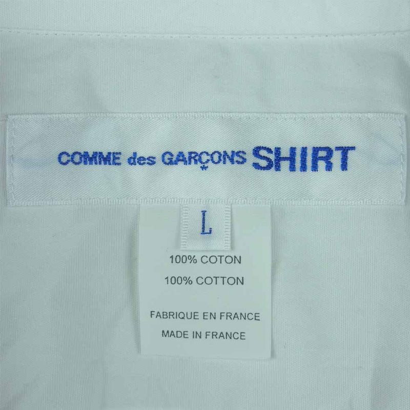 COMME des GARCONS コムデギャルソン SHIRT W27081 パッチワーク 切替 長袖 シャツ ホワイト系 レッド系 L【美品】【中古】