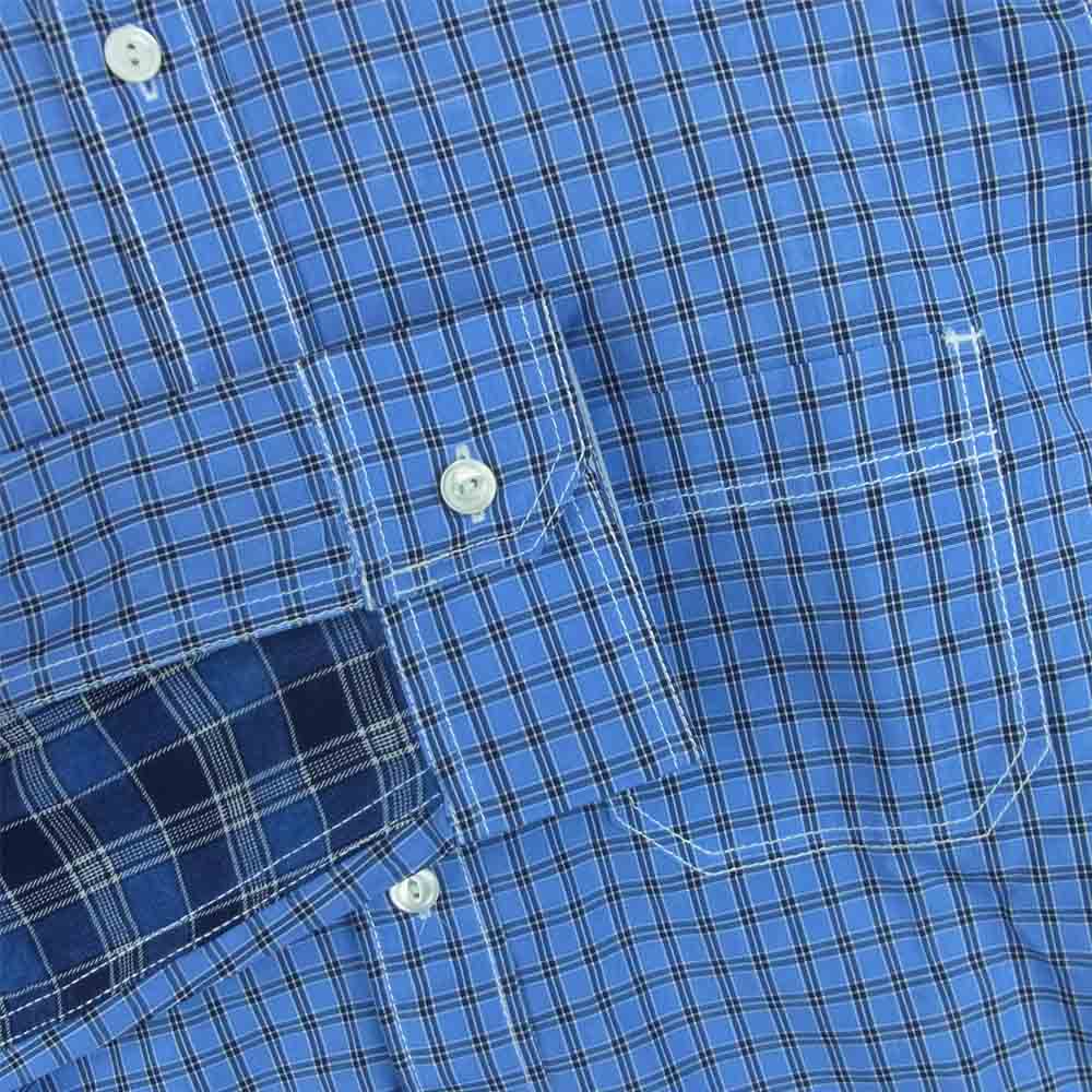 JUNYA WATANABE COMME des GARCONS MAN ジュンヤワタナベコムデギャルソンマン WF-B017 切替 長袖 チェック シャツ ブルー系 L【美品】【中古】
