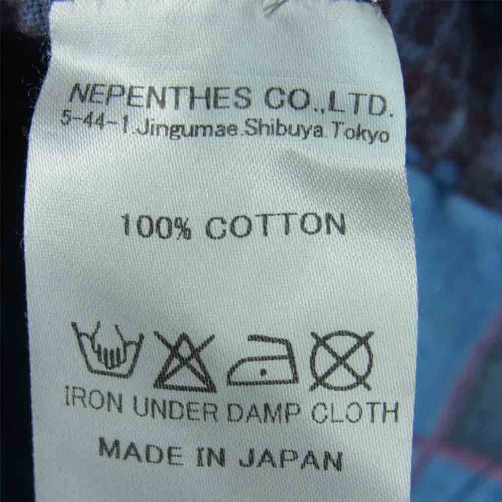 リビルドバイニードルス 解体再構築 リメイク フランネル パッチワーク バンドカラー 長袖 チェック シャツ ブルー系 S【中古】